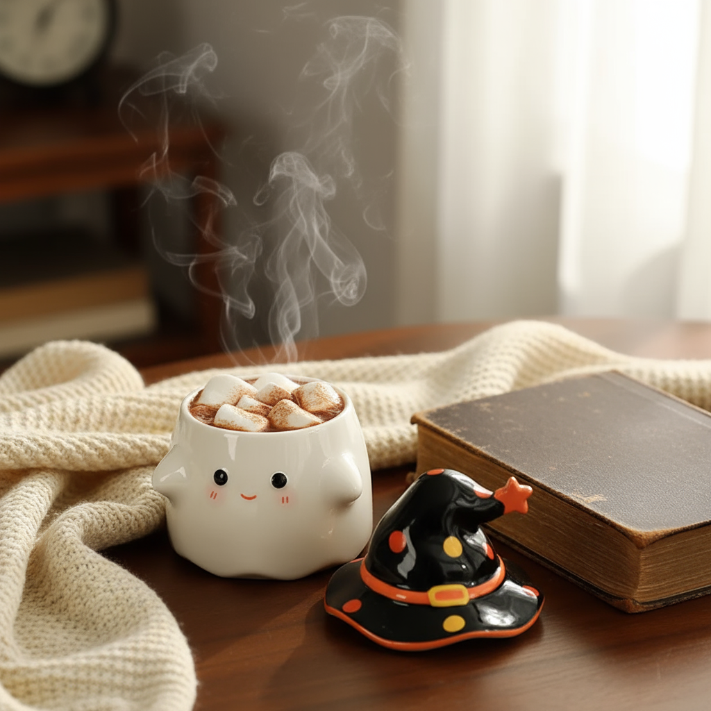 Whimsical Ghost Ceramic Mug