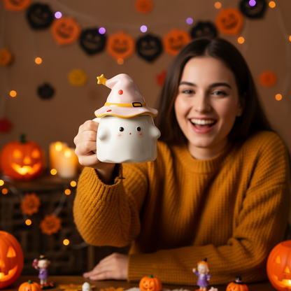 Whimsical Ghost Ceramic Mug