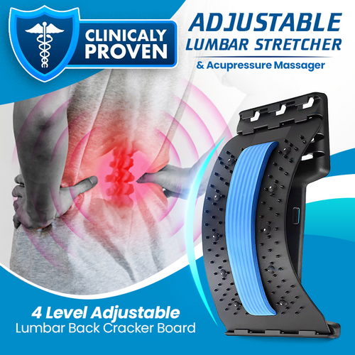Adjustable Lumbar Stretcher & Acupressure Massager