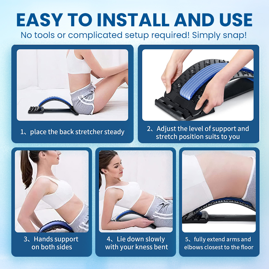 Adjustable Lumbar Stretcher & Acupressure Massager