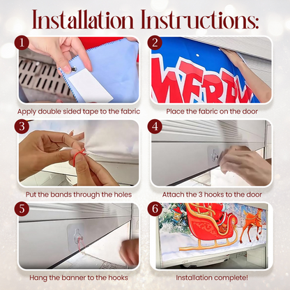 Christmas Garage Door Decor Banner - Festive Holiday Background