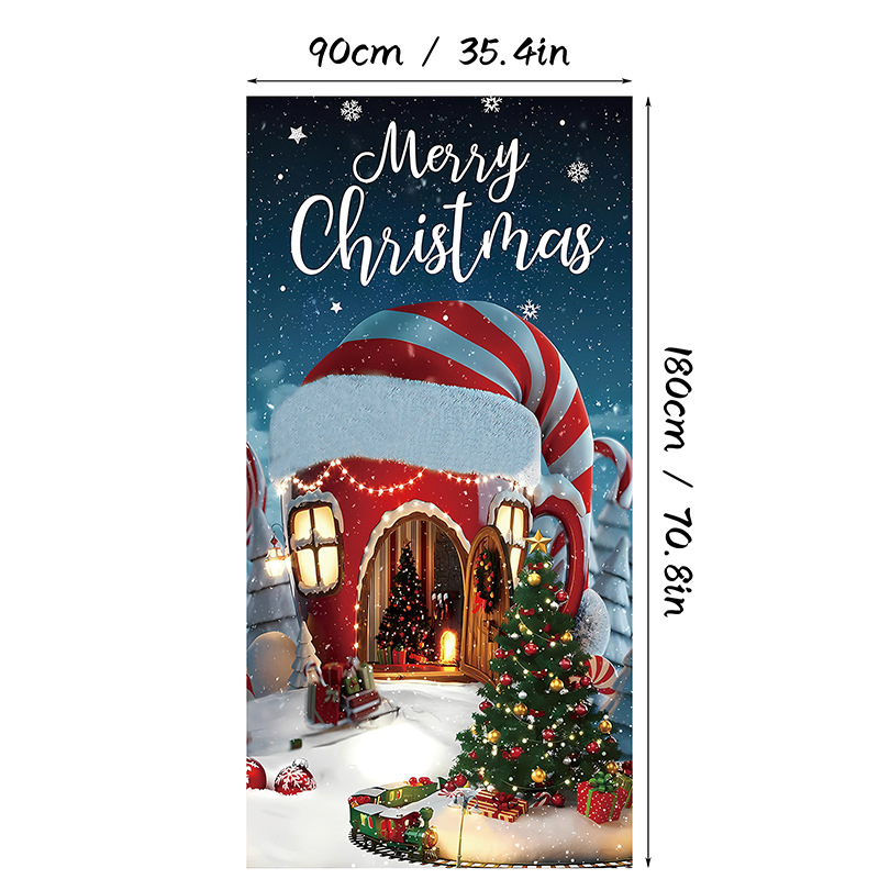 🎄Christmas Door Cover Banner Backdrop Decoration-Fabric Reusable