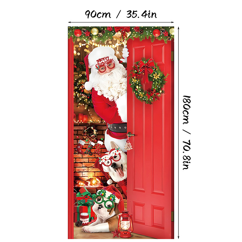 🎄Christmas Door Cover Banner Backdrop Decoration-Fabric Reusable