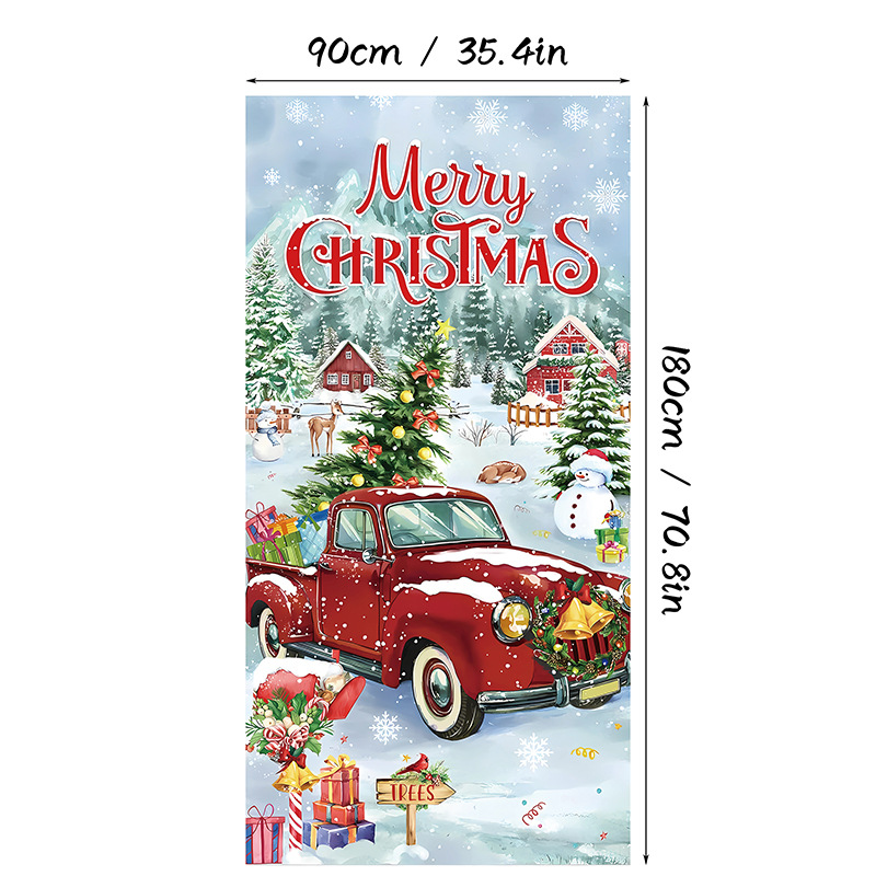 🎄Christmas Door Cover Banner Backdrop Decoration-Fabric Reusable