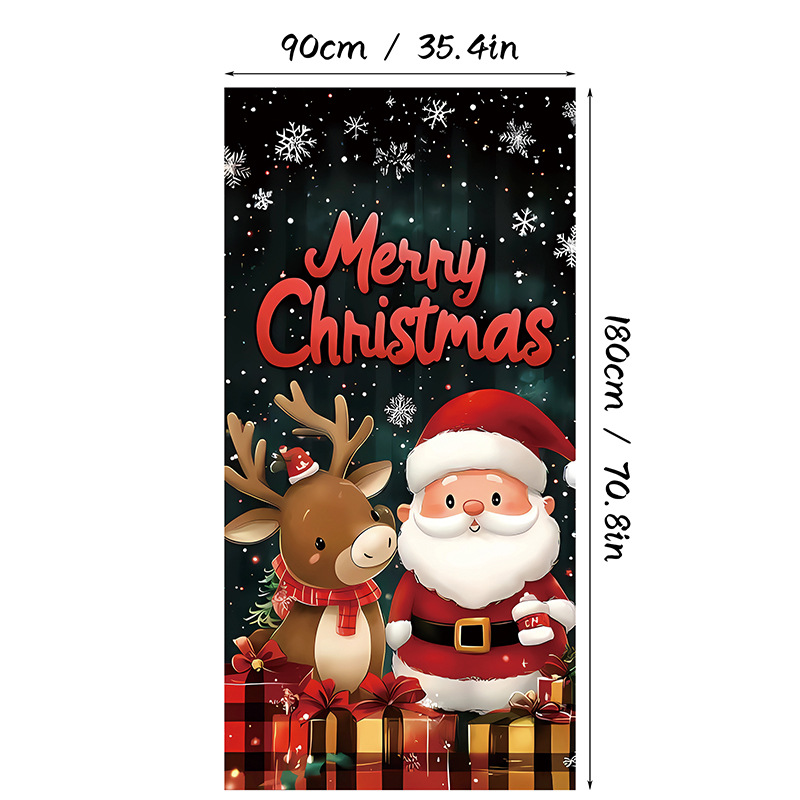 🎄Christmas Door Cover Banner Backdrop Decoration-Fabric Reusable