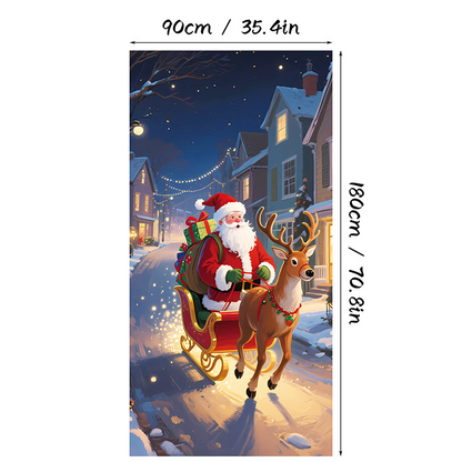 🎄Christmas Door Cover Banner Backdrop Decoration-Fabric Reusable