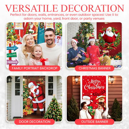 🎄Christmas Door Cover Banner Backdrop Decoration-Fabric Reusable