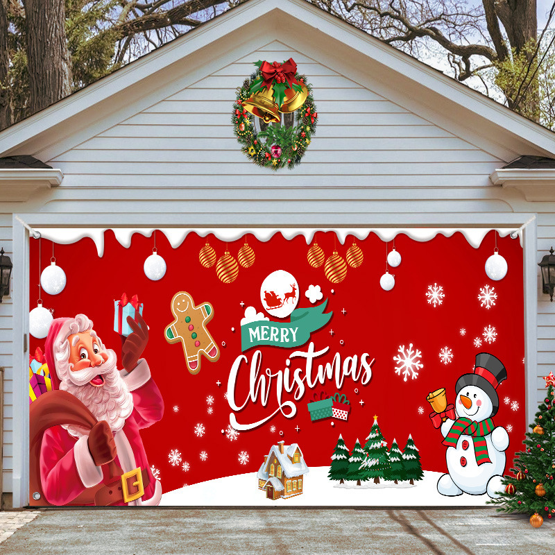 Christmas Garage Door Decor Banner - Festive Holiday Background